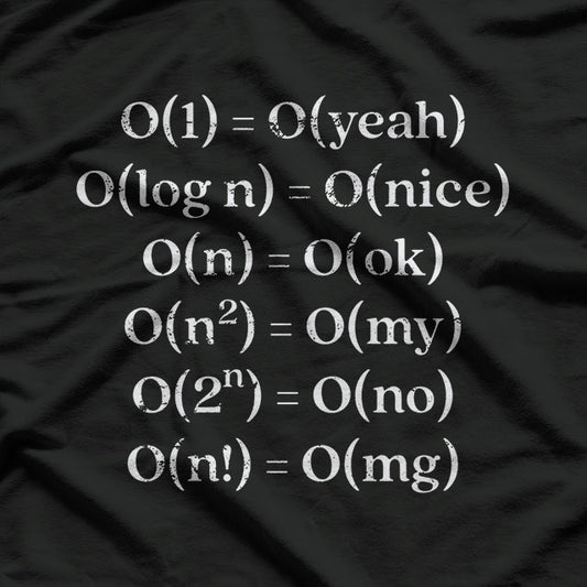 Funny Programming Coding Algorithm Big O Notation Developer T-Shirt