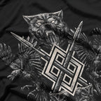 Viking Wolf & Raven Odin’s Huginn, Muninn, and Gungnir - Norse Mythology T-Shirt