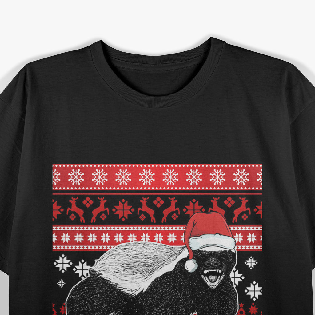 Funny Honey Badger Christmas Squad Xmas T-Shirt