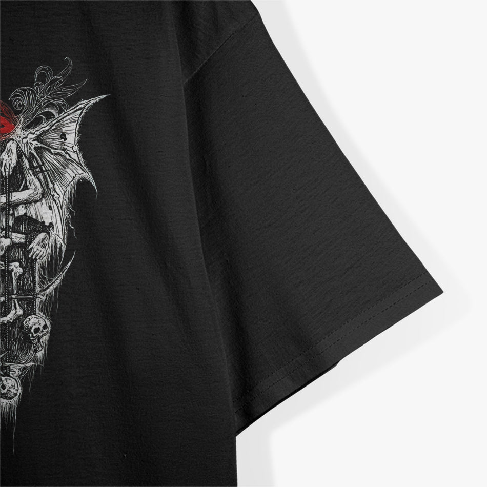The Devil Baphomet, Satan, Lucifer, and Skull - Goth Horror T-Shirt