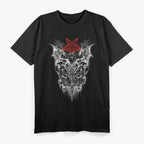 The Devil Baphomet, Satan, Lucifer, and Skull - Goth Horror T-Shirt
