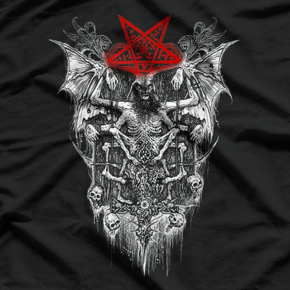The Devil Baphomet, Satan, Lucifer, and Skull - Goth Horror T-Shirt