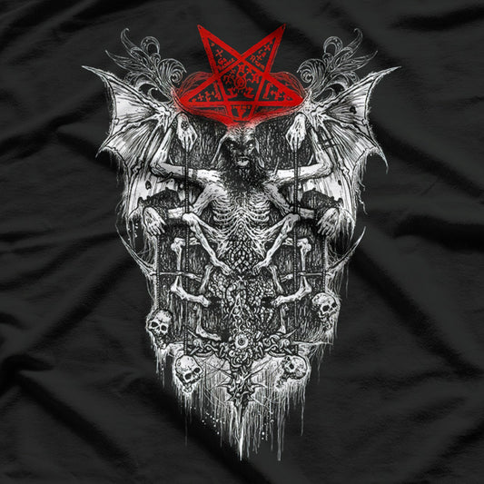 The Devil Baphomet, Satan, Lucifer, and Skull - Goth Horror T-Shirt