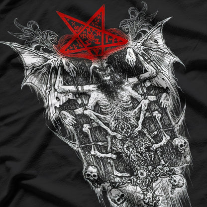 The Devil Baphomet, Satan, Lucifer, and Skull - Goth Horror T-Shirt