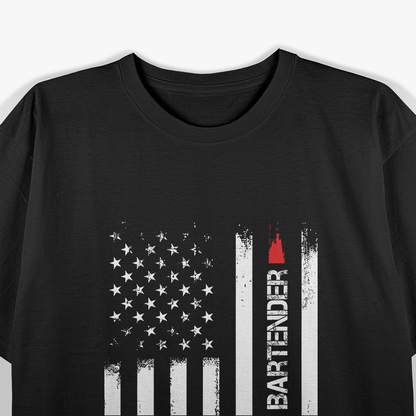 American Flag with Bartender T-Shirt