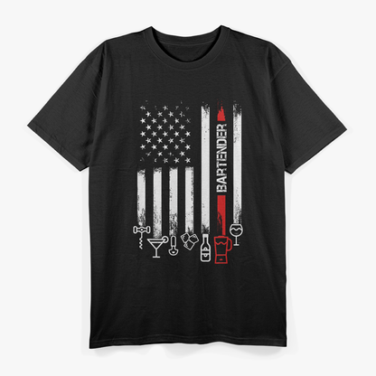 American Flag with Bartender T-Shirt