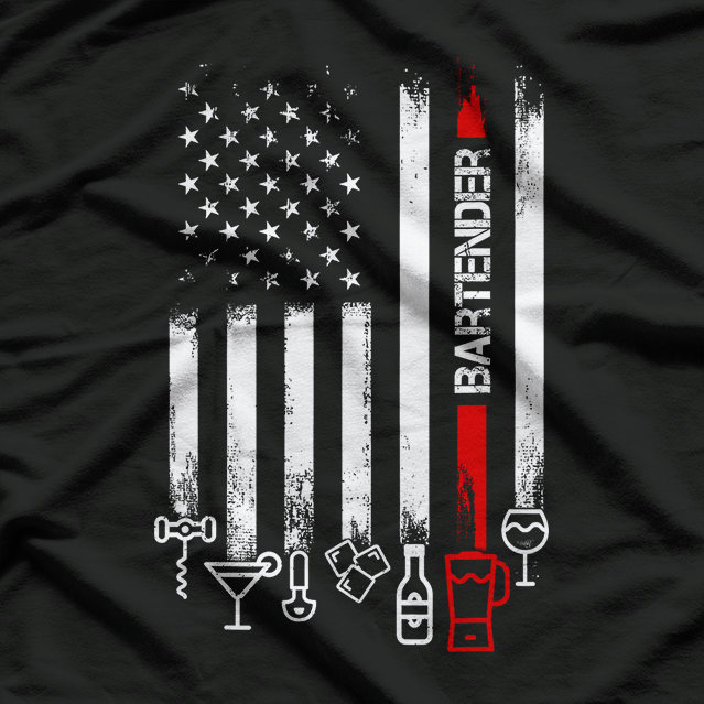 American Flag with Bartender T-Shirt