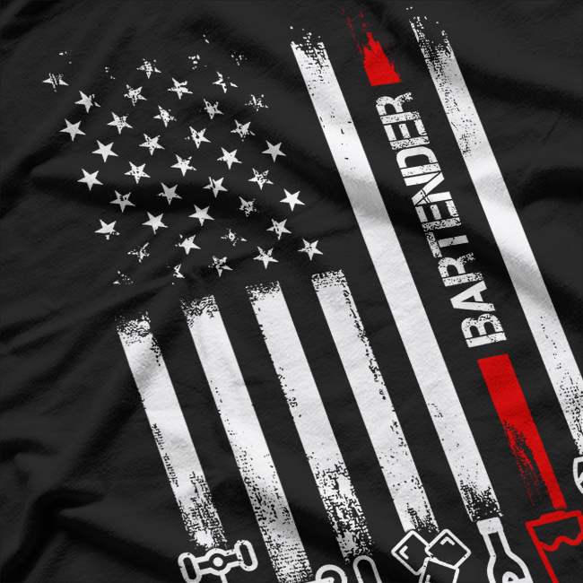 American Flag with Bartender T-Shirt