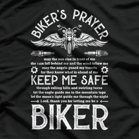Biker's Prayer Vintage Motorcycle Biker Biking Motorcycling T-Shirt