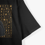 Cat Goddess Bastet Ancient Egyptian Hieroglyphs and Divine Power T-Shirt