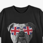 London UK English Bulldog Sunglasses Flag T-Shirt