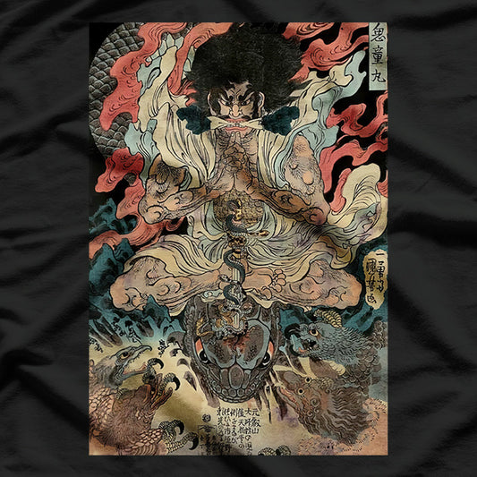 Japanese Vintage Artwork: Tengu Gods Defeat the Evil Snake T-Shirt