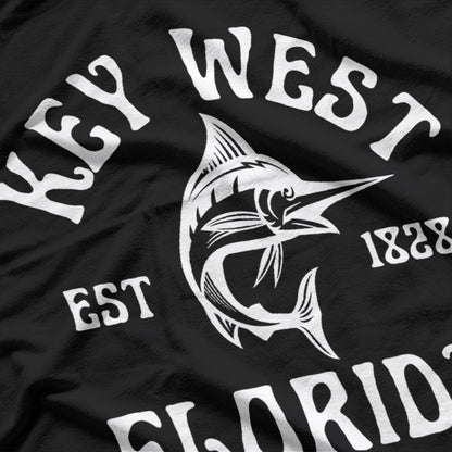 Key West Florida Marlin Fishing Ocean Beach Retro Sunset T-Shirt