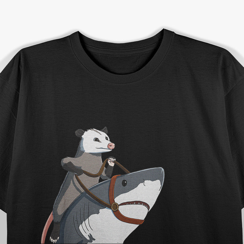 Opossum Riding Shark T-Shirt