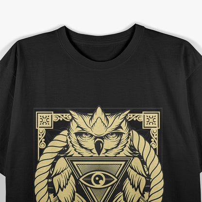 Owl Pyramid A Symbol of Ancient Wisdom and Vision T-Shirt