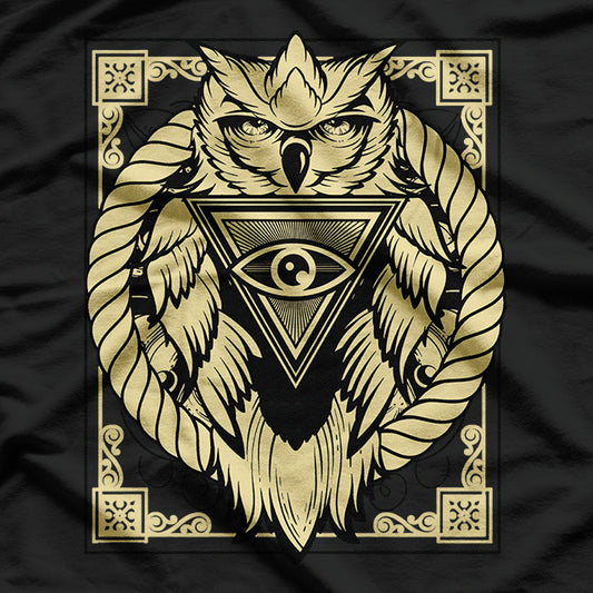 Owl Pyramid A Symbol of Ancient Wisdom and Vision T-Shirt