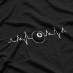 Pool Players Billiards 8 Ball Heartbeat Design T-Shirt