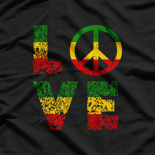 Rasta Reggae Music Love Peace Sign Rastafarian Lover Jamaica T-Shirt