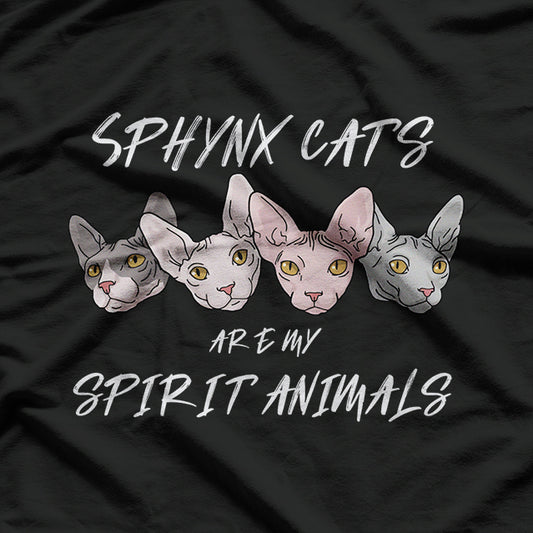 My Spirit Animal Hairless Cat Owner Cats Sphynx Cat Face T-Shirt