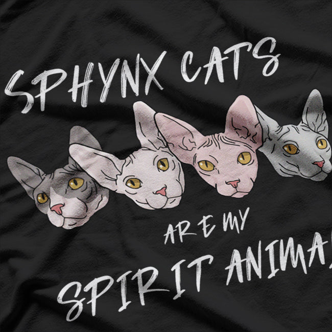 My Spirit Animal Hairless Cat Owner Cats Sphynx Cat Face T-Shirt