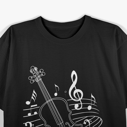 Violin and Musical Note Elegant Design for Music Lovers T-Shirt