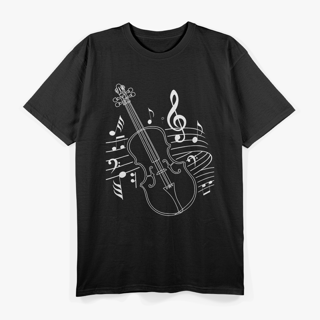 Violin and Musical Note Elegant Design for Music Lovers T-Shirt