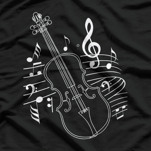 Violin and Musical Note Elegant Design for Music Lovers T-Shirt