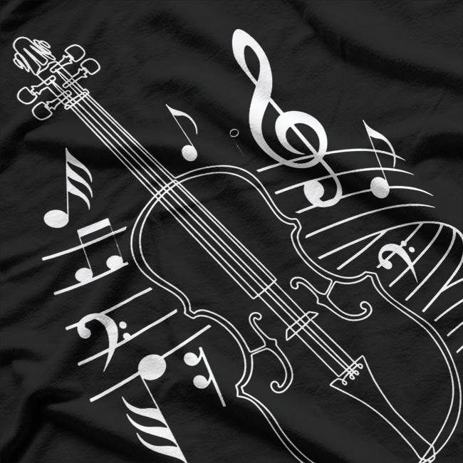 Violin and Musical Note Elegant Design for Music Lovers T-Shirt
