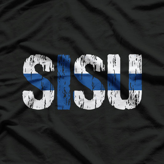 Sisu Finnish Flag Finland Distressed T-Shirt