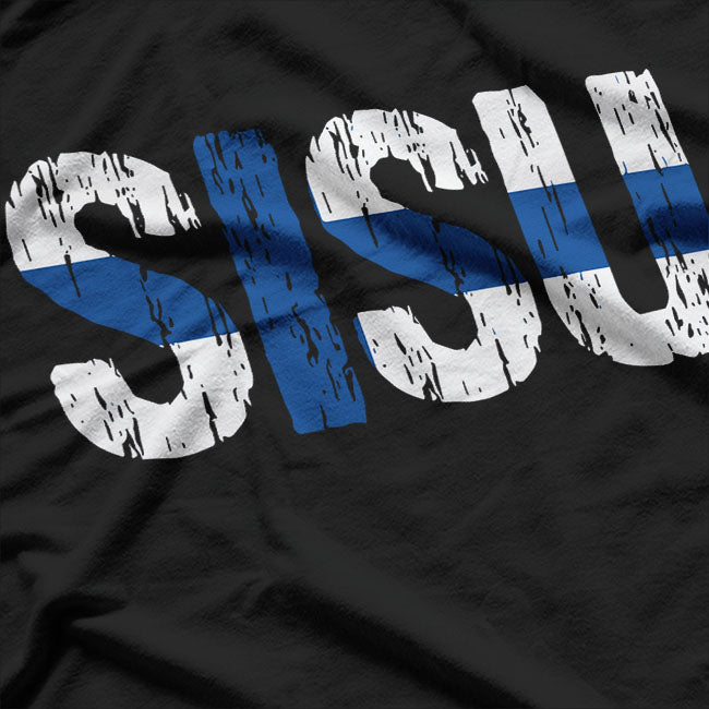 Sisu Finnish Flag Finland Distressed T-Shirt