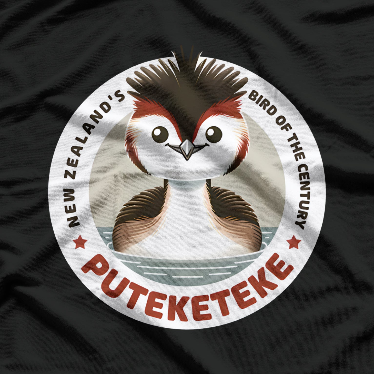 The Puteketeke New Zealand's Bird of the Century Flower T-Shirt