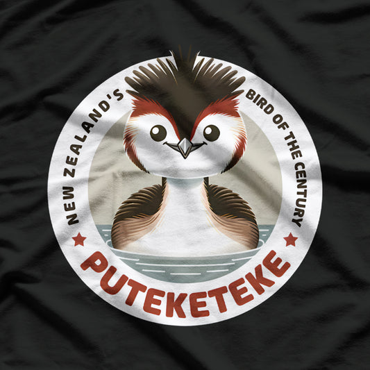 The Puteketeke New Zealand's Bird of the Century Flower T-Shirt