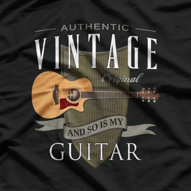 Authentic Vintage Guitar Music - A Tribute to Classic Sounds T-Shirt