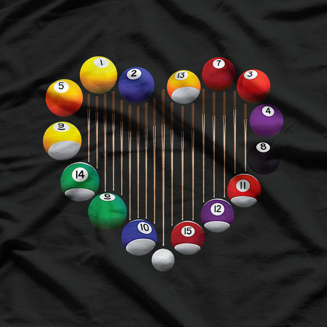 Billiard Pool: 8 Ball and Billiard Player Lover Design T-Shirt