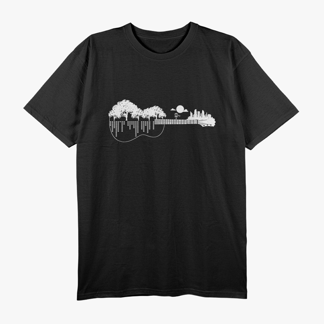 Disc Golf Flying Disc, Disc Golf Sunset Guitar T-Shirt