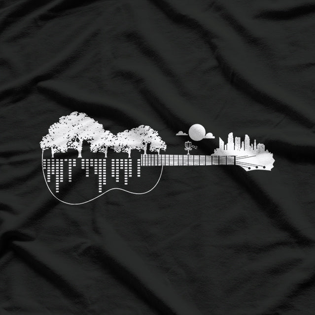Disc Golf Flying Disc, Disc Golf Sunset Guitar T-Shirt