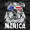 English Bulldog 4th of July USA Flag T-Shirt