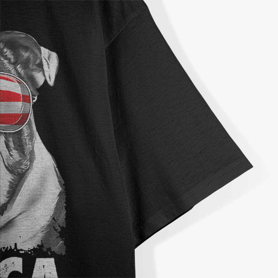 English Bulldog 4th of July USA Flag T-Shirt