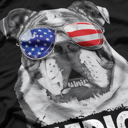 English Bulldog 4th of July USA Flag T-Shirt