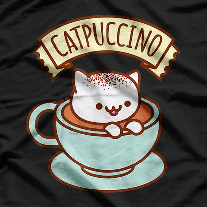 Catpuccino Coffee Funny Cat & Cappuccino Lover Cats Pun T-Shirt