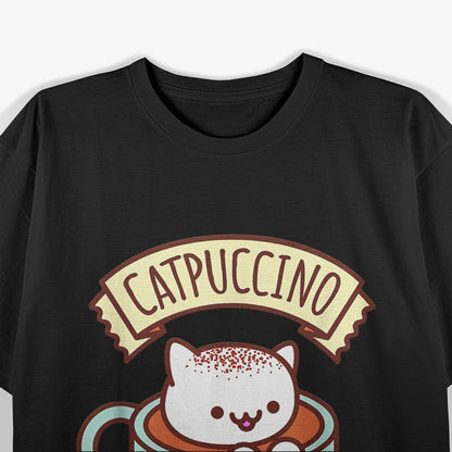 Catpuccino Coffee Funny Cat & Cappuccino Lover Cats Pun T-Shirt