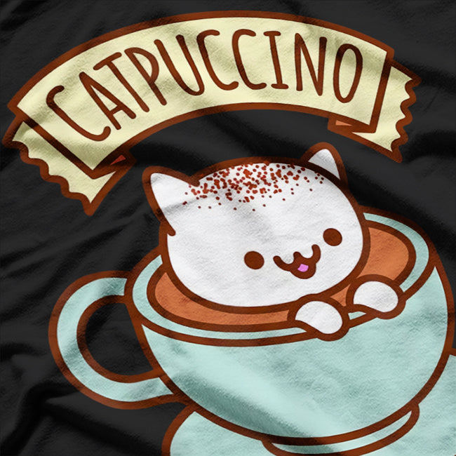 Catpuccino Coffee Funny Cat & Cappuccino Lover Cats Pun T-Shirt