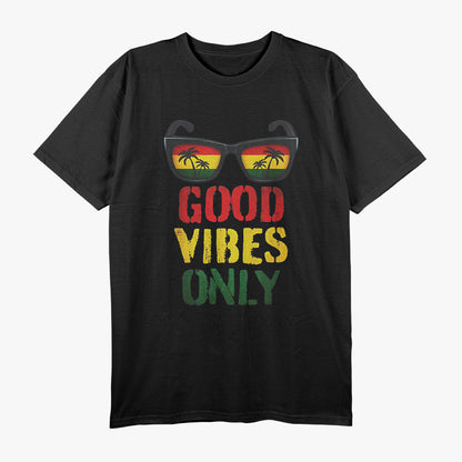 Good Vibes Only Reggae Music Rasta Sunglasses T-Shirt