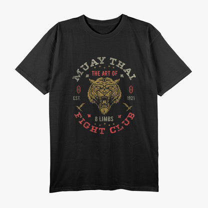 Muay Thai Fighter Vintage Tiger – Strength and Skill in Combat T-Shirt