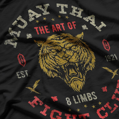 Muay Thai Fighter Vintage Tiger – Strength and Skill in Combat T-Shirt