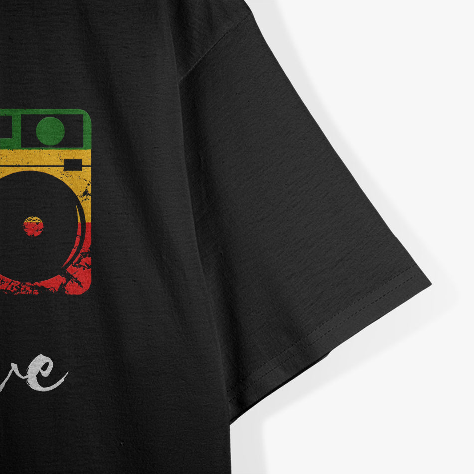 One Love Boombox Musicbox Rasta Reggae Music Rastafari Roots T-Shirt