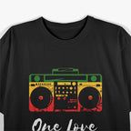 One Love Boombox Musicbox Rasta Reggae Music Rastafari Roots T-Shirt