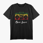One Love Boombox Musicbox Rasta Reggae Music Rastafari Roots T-Shirt