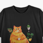 Cute Orange Cat With Plants T-Shirt