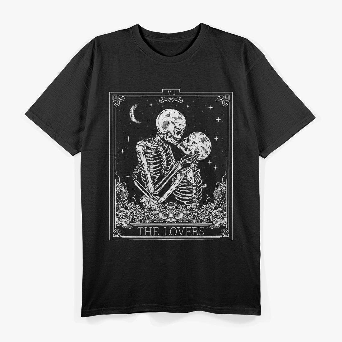 The Lovers Tarot Vintage Astrology, Skull, and Occult Horror T-Shirt